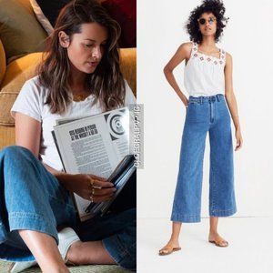 NWT Madewell Emmett Wide-Leg Crop Jeans Rosalie Wash